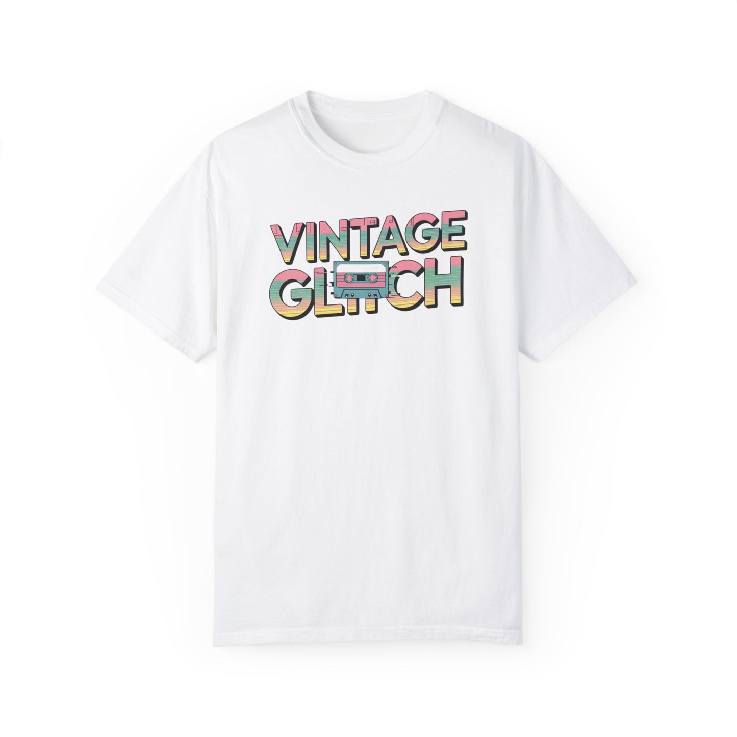 Vintage Glitch Unisex Garment-Dyed T-Shirt | Retro Music Vibe | Perfect for Music Lovers