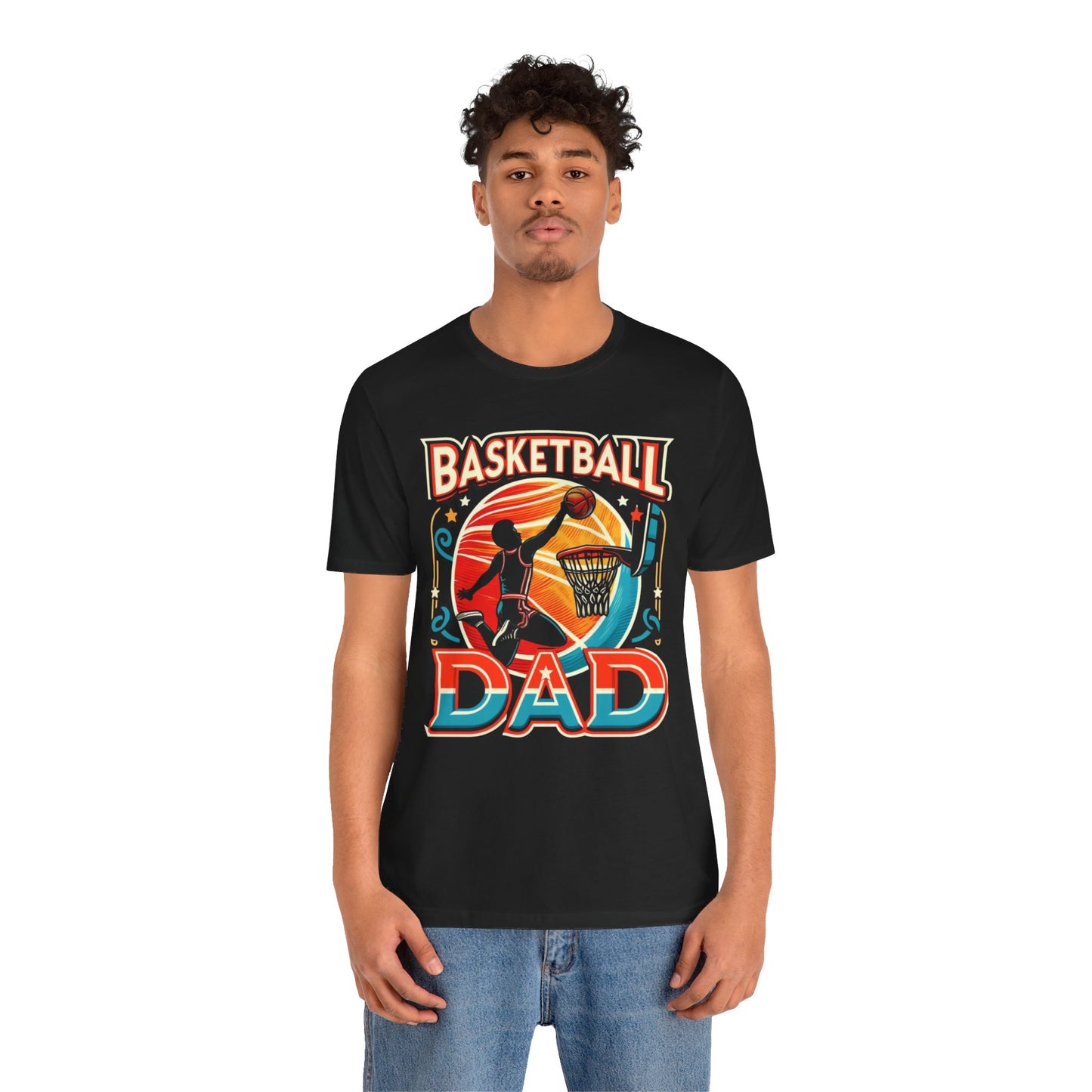 Basketball Dad t-shirt with a vibrant design, perfect for dads who love basketball.