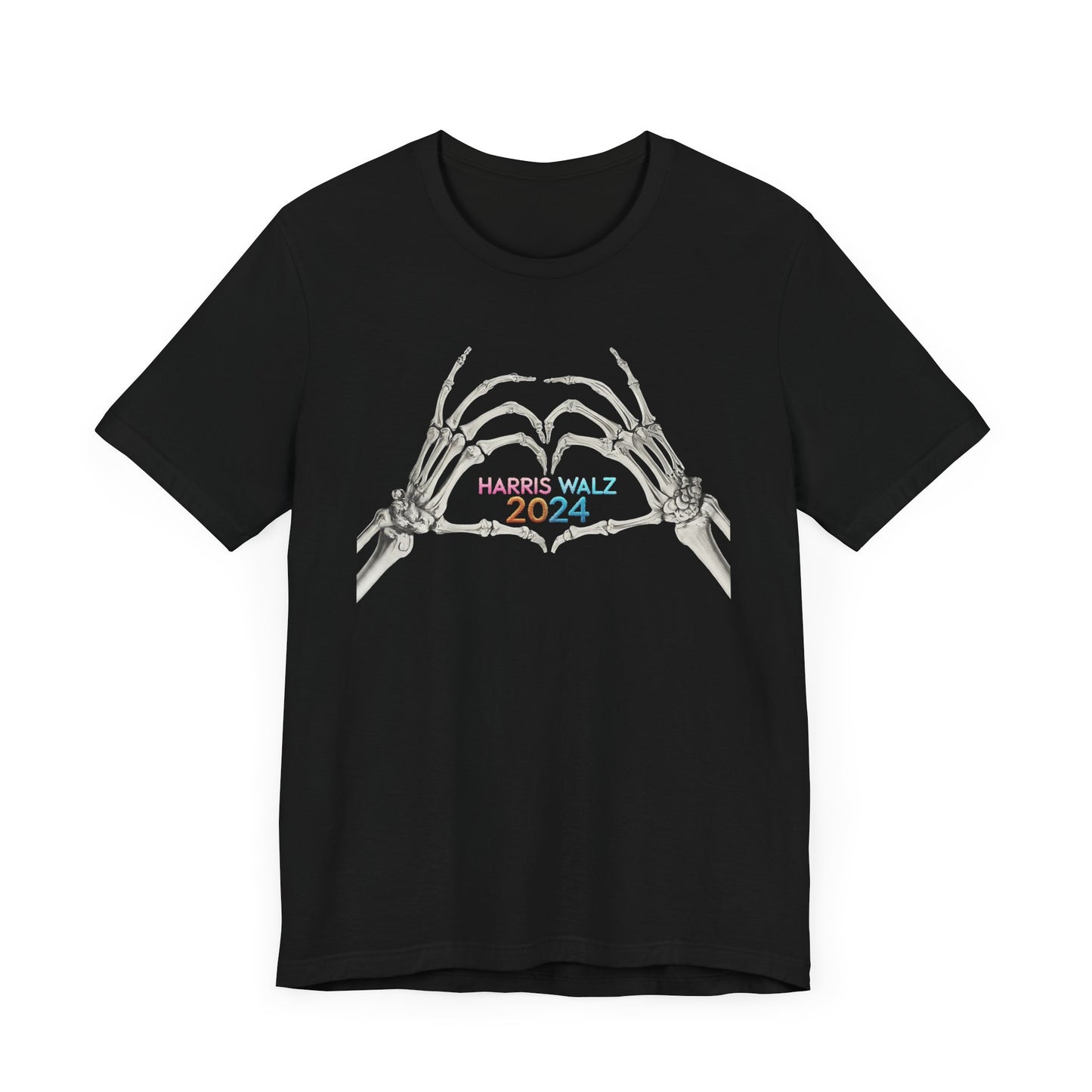 Retro Halloween Kamala and Tim Skeleton Heart Tee, Feminist Kamala Harris Gift