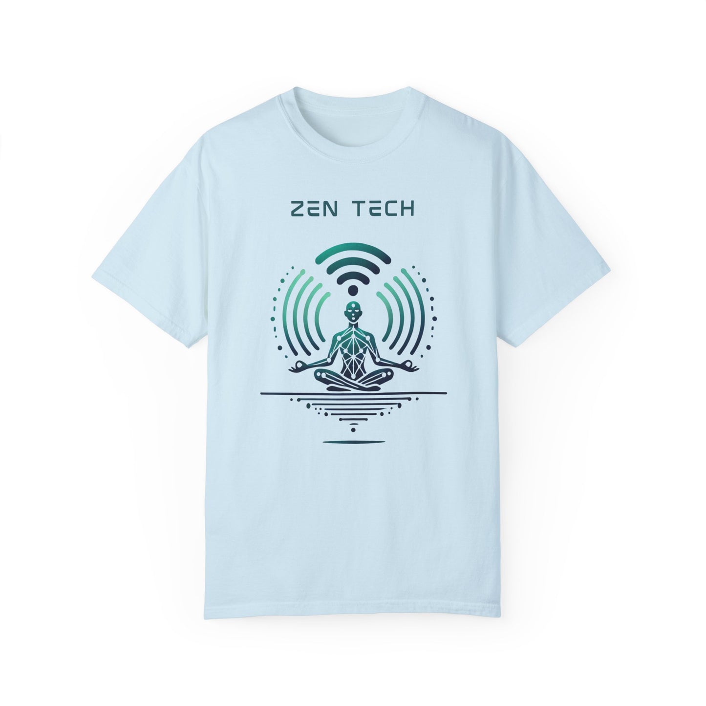 Zen Tech Unisex Garment-Dyed T-shirt - Mindfulness and Modern Design