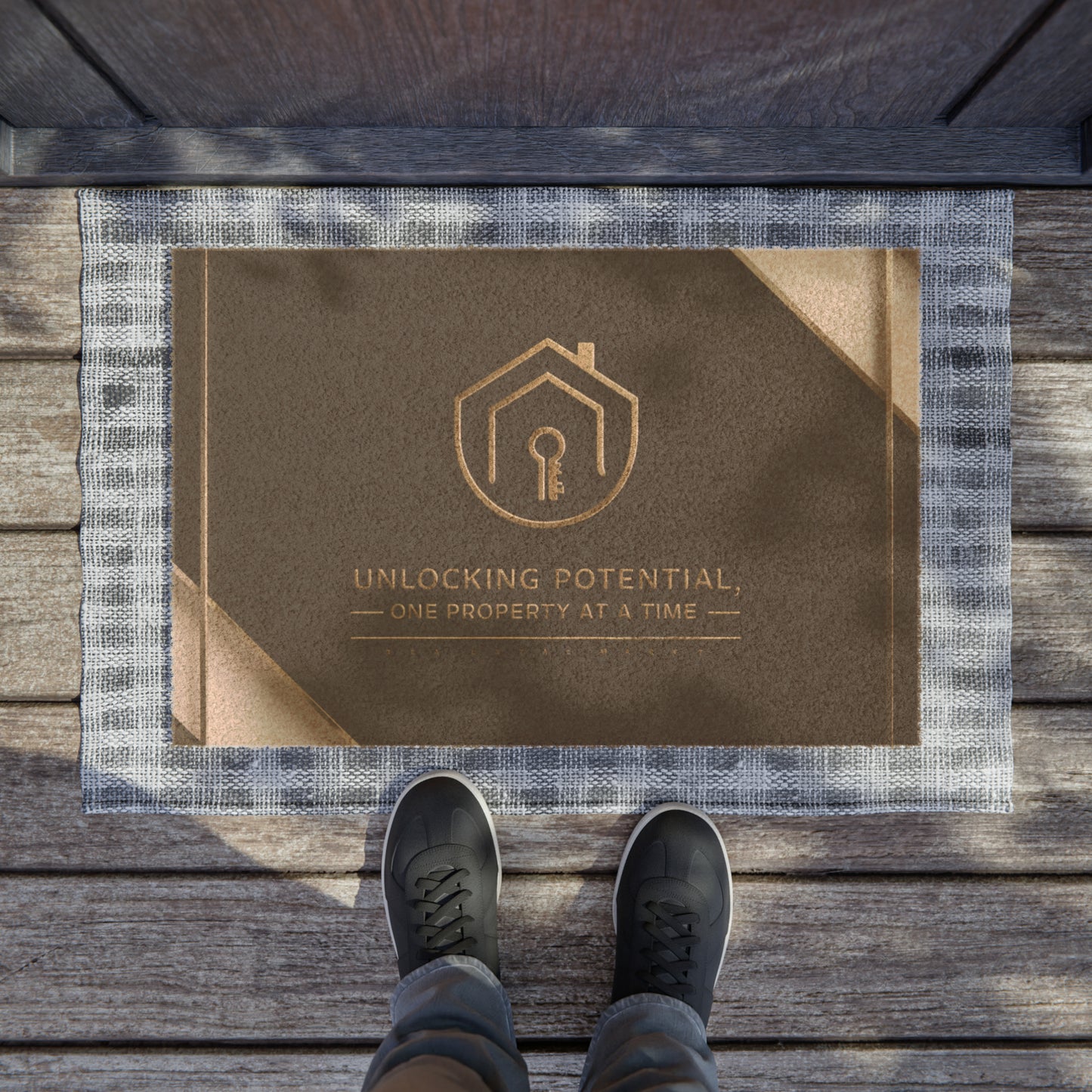 Step Into Success - 'Unlocking Potential' Elegant Doormat