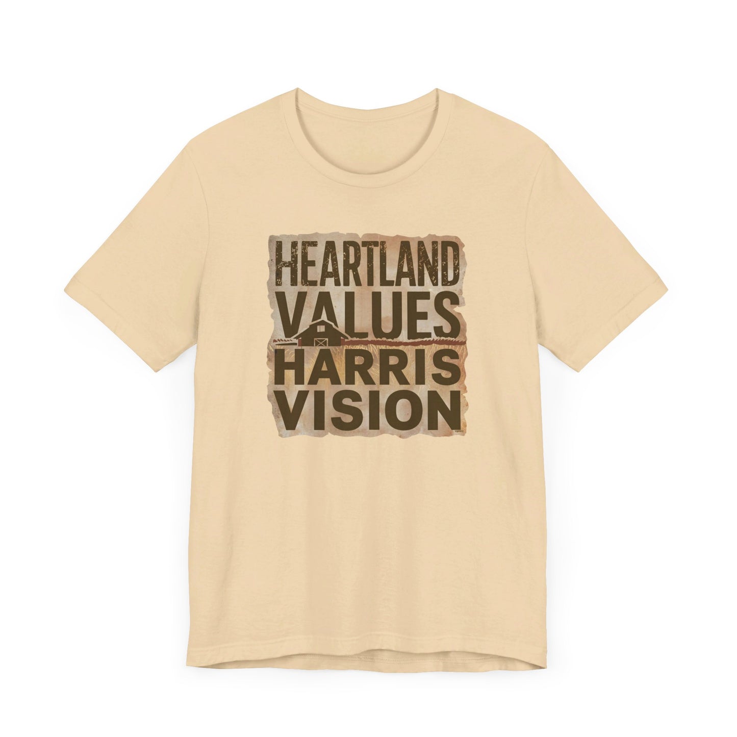 Kamala Harris 'Heartland Values, Harris Vision' Rustic T-Shirt - Inspire Progress