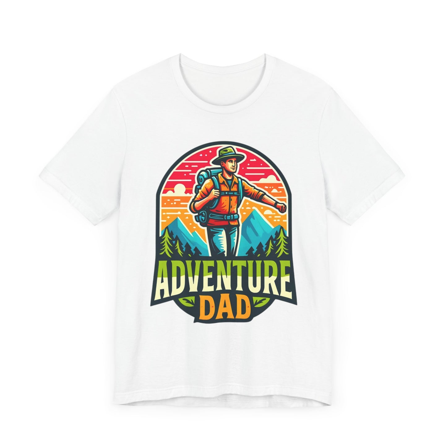 Adventure Dad t-shirt featuring a hiker graphic, perfect for dads who love outdoor adventures.