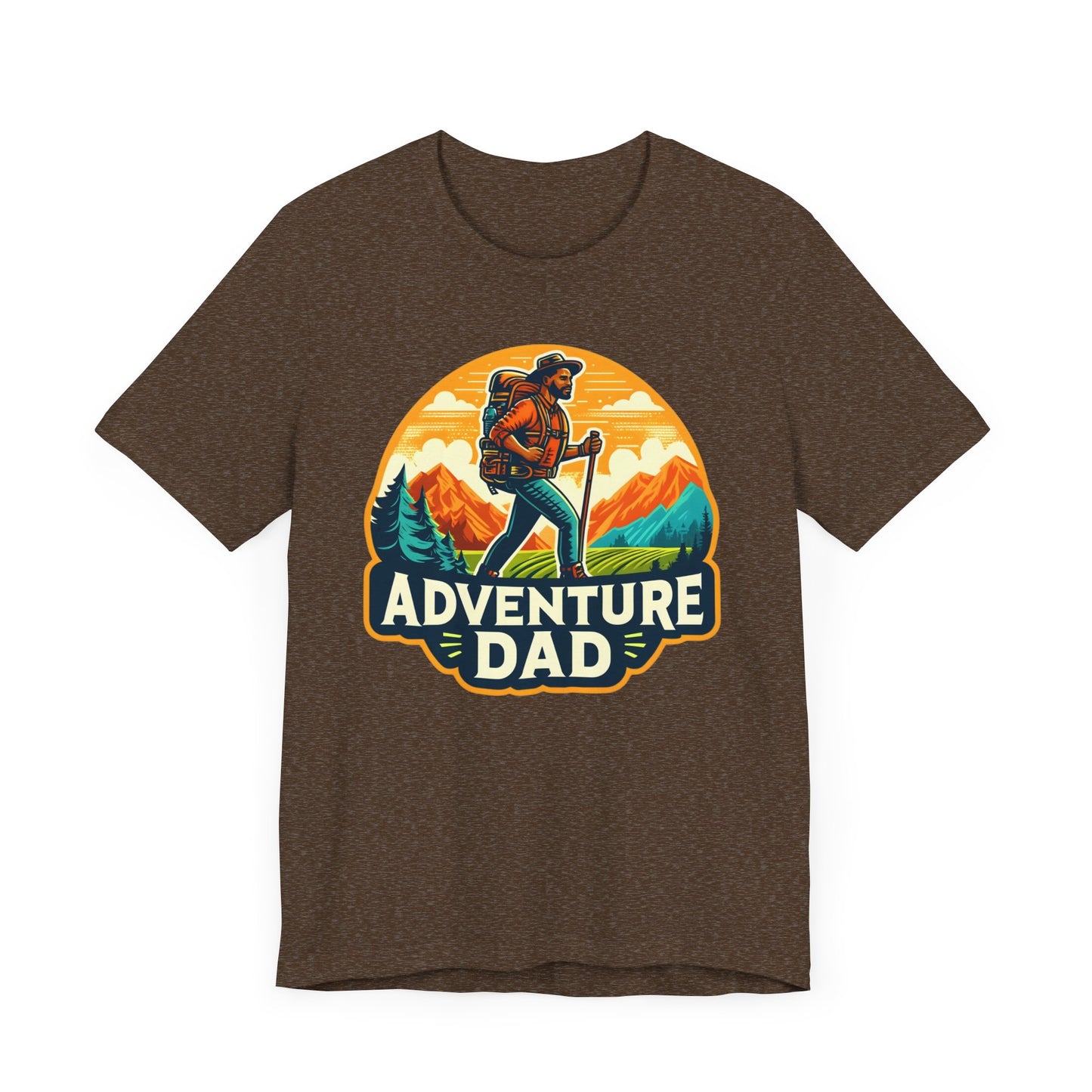 Adventure Dad t-shirt featuring a hiker graphic, perfect for dads who love outdoor adventures.