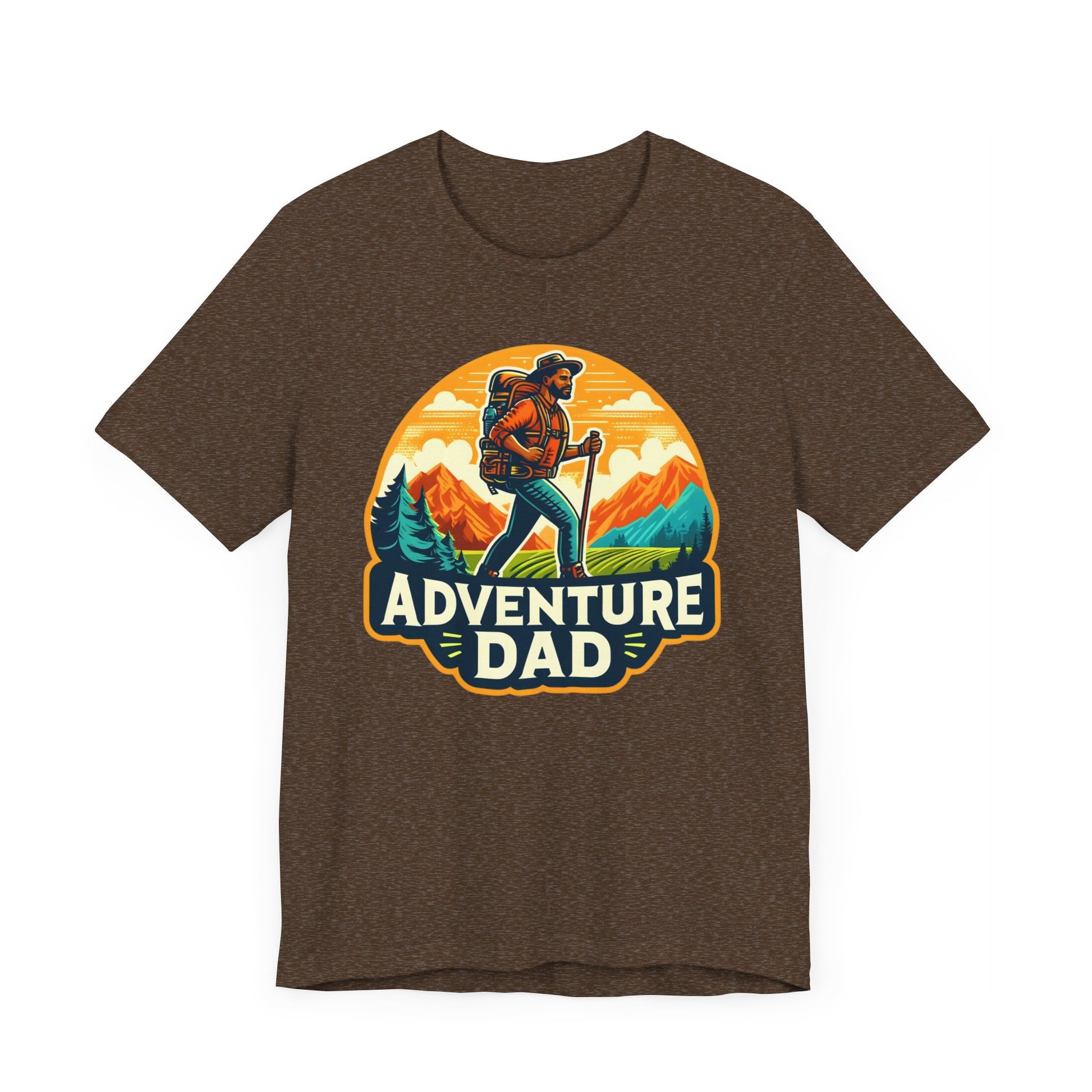 Adventure Dad t-shirt featuring a hiker graphic, perfect for dads who love outdoor adventures.