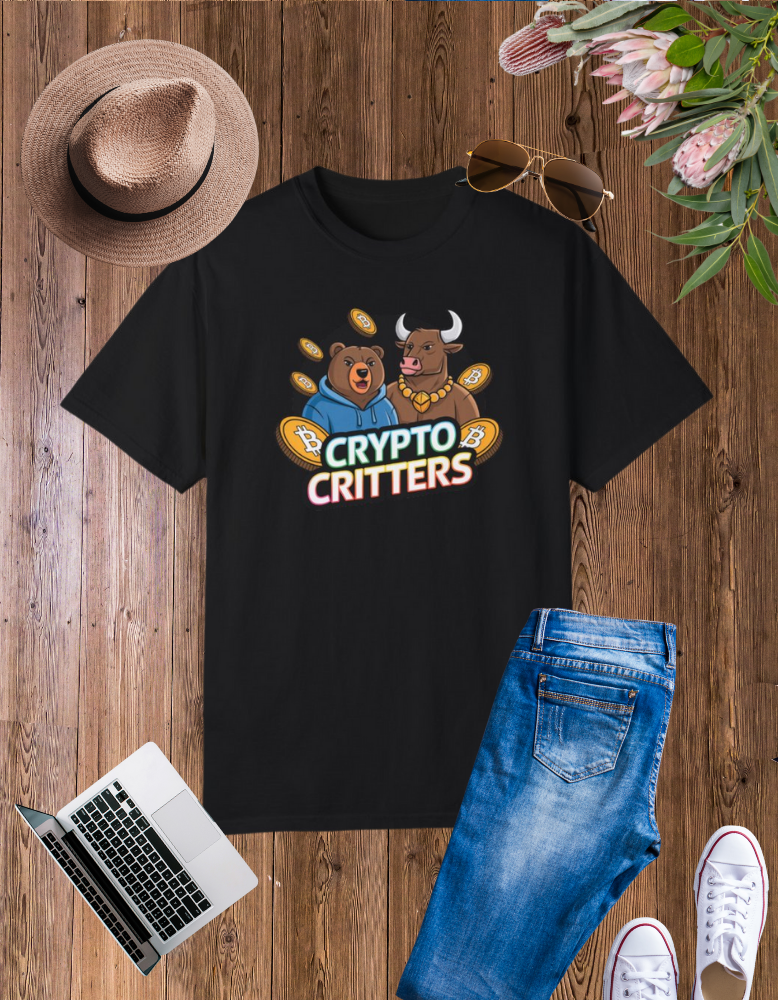 Crypto Critters Unisex Garment-Dyed T-Shirt - Fun Bitcoin Design for Crypto Enthusiasts