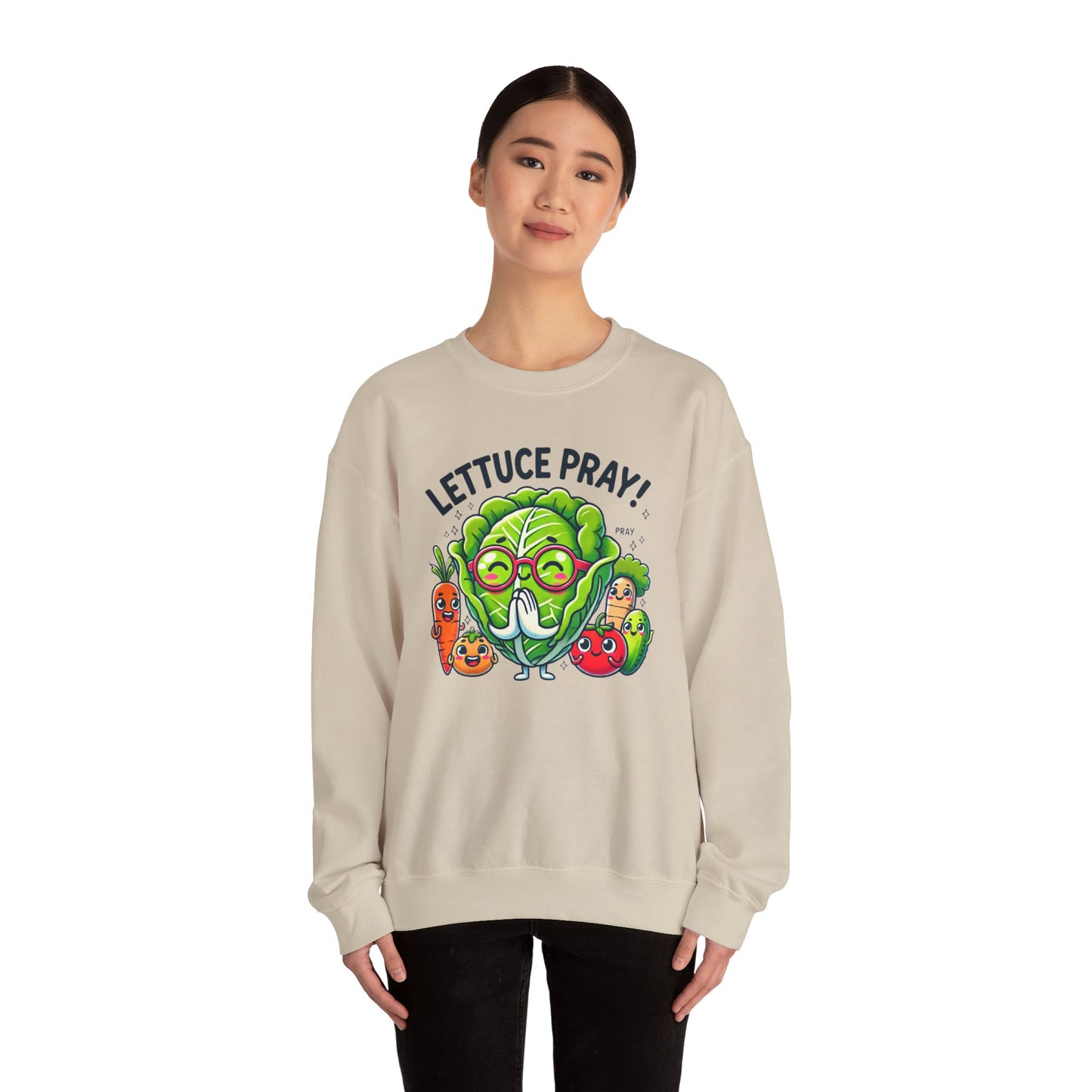 Lettuce Pray Unisex Crewneck Sweatshirt - Funny Vegetable Design