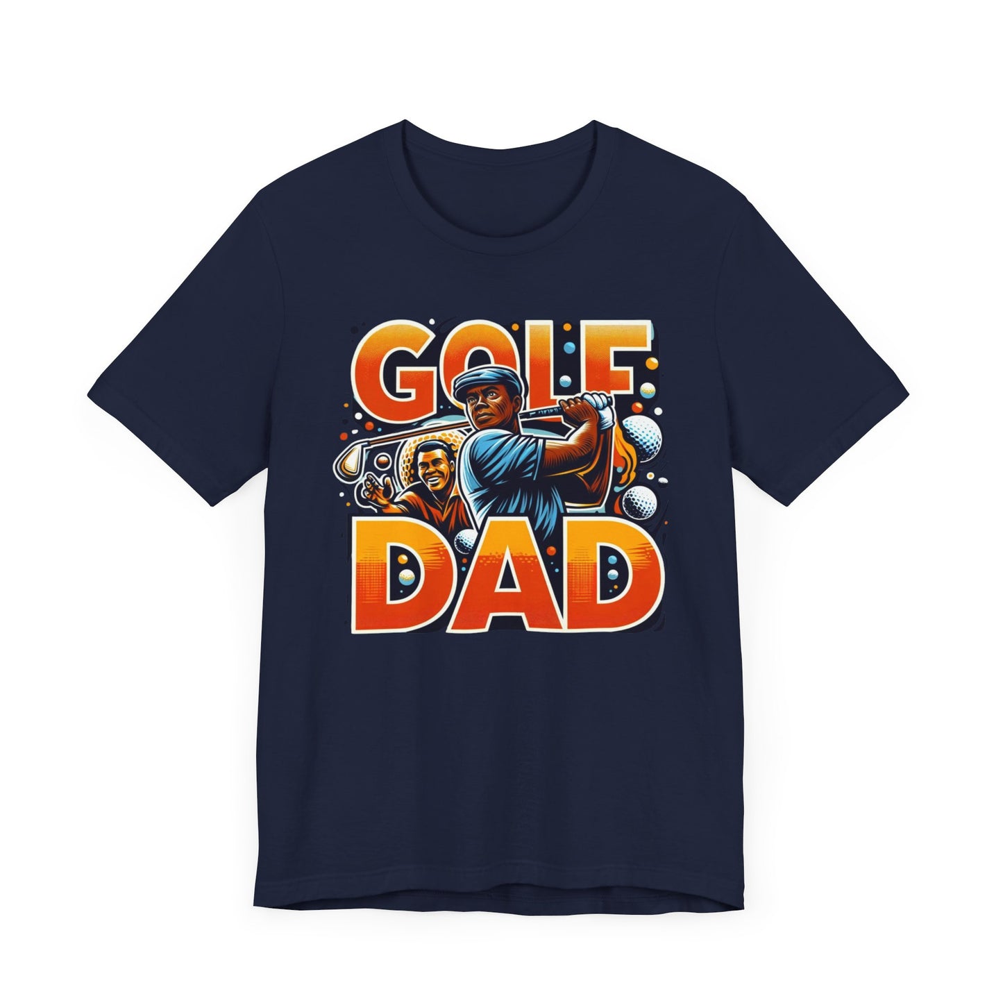 Golf Dad t-shirt featuring a golfer and the text 'Golf Dad', perfect for dads who love golf.