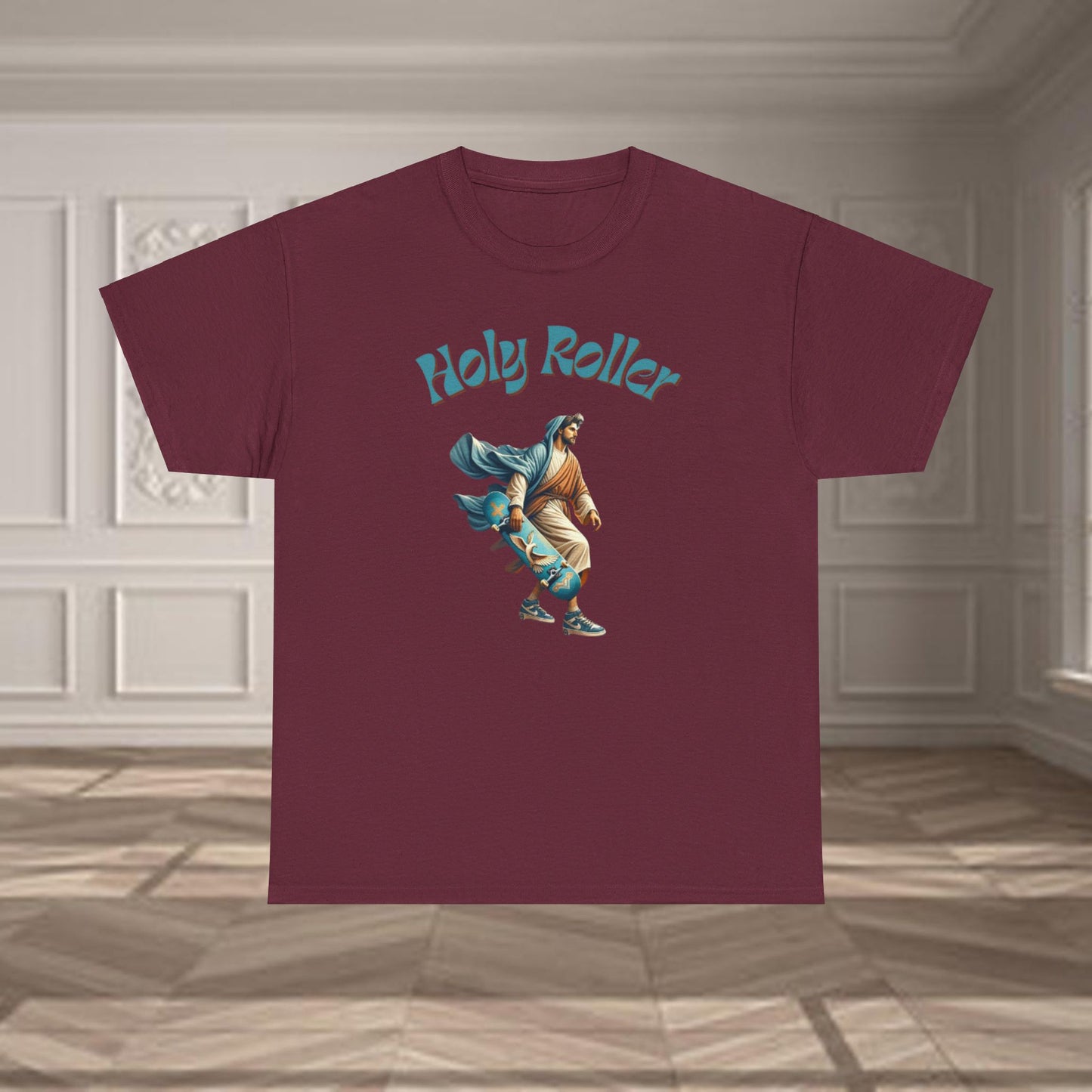 Holy Roller Skateboarding Jesus T-Shirt - Divine Streetwear, Faith-Inspired Skate Tee