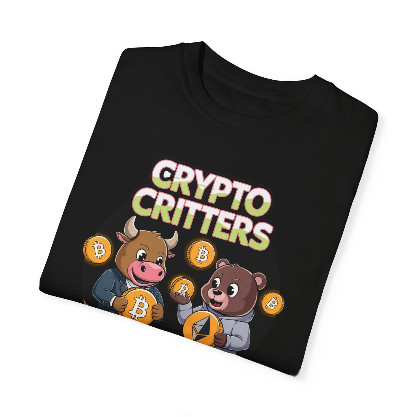 Crypto Critters Unisex Garment-Dyed T-Shirt - Fun Crypto Design for Crypto Enthusiasts