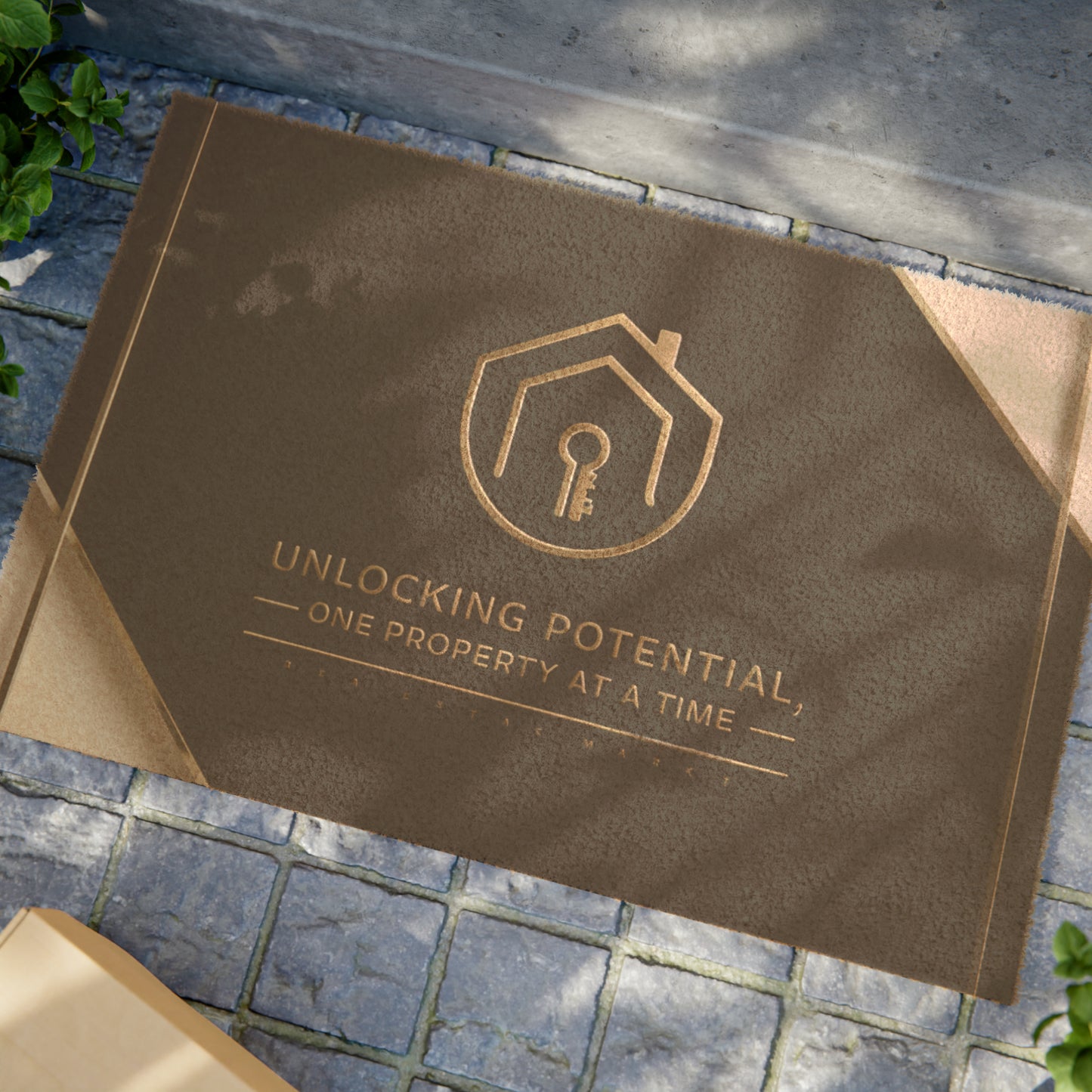 Step Into Success - 'Unlocking Potential' Elegant Doormat