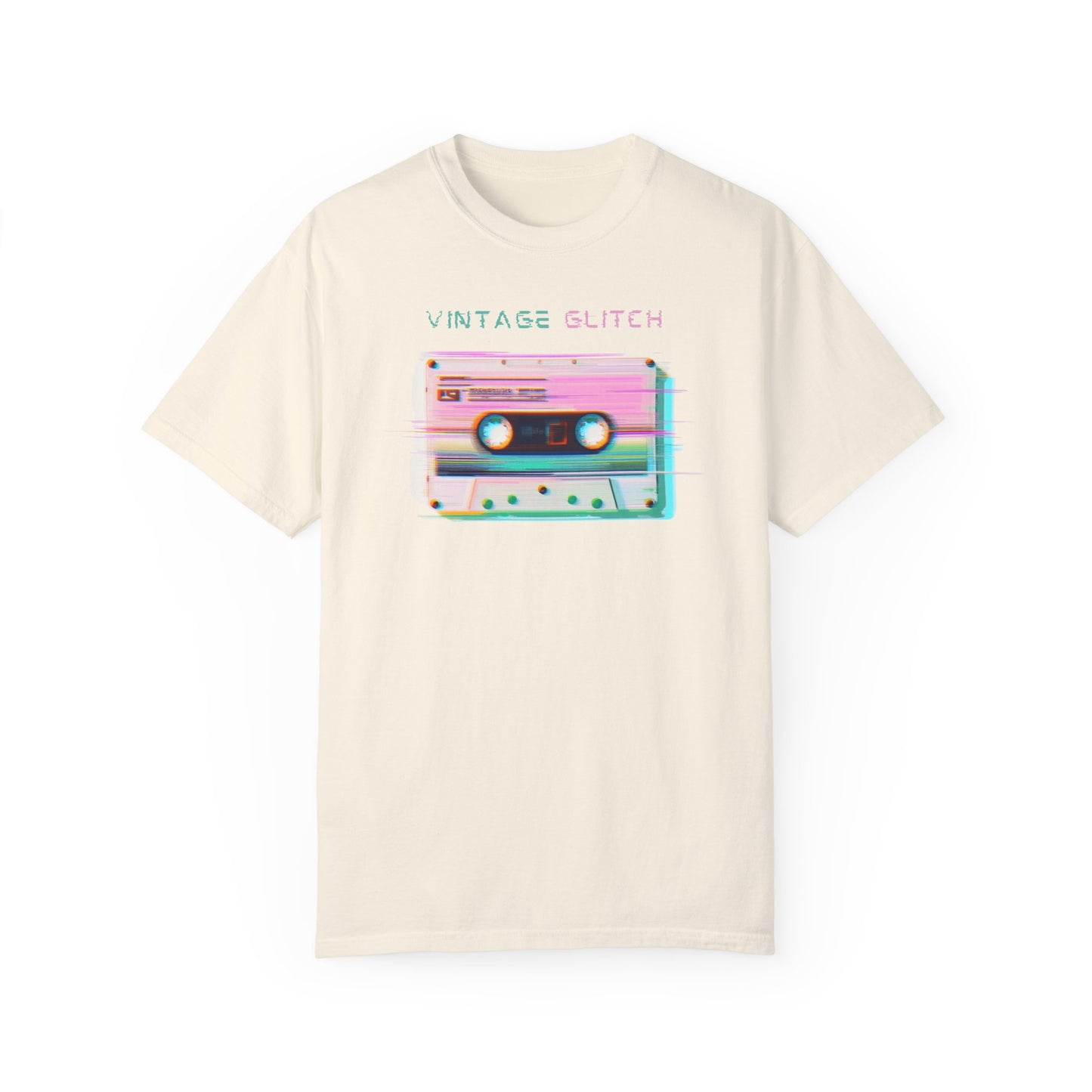 Vintage Glitch Unisex Garment-Dyed T-Shirt | Retro Aesthetic Tee