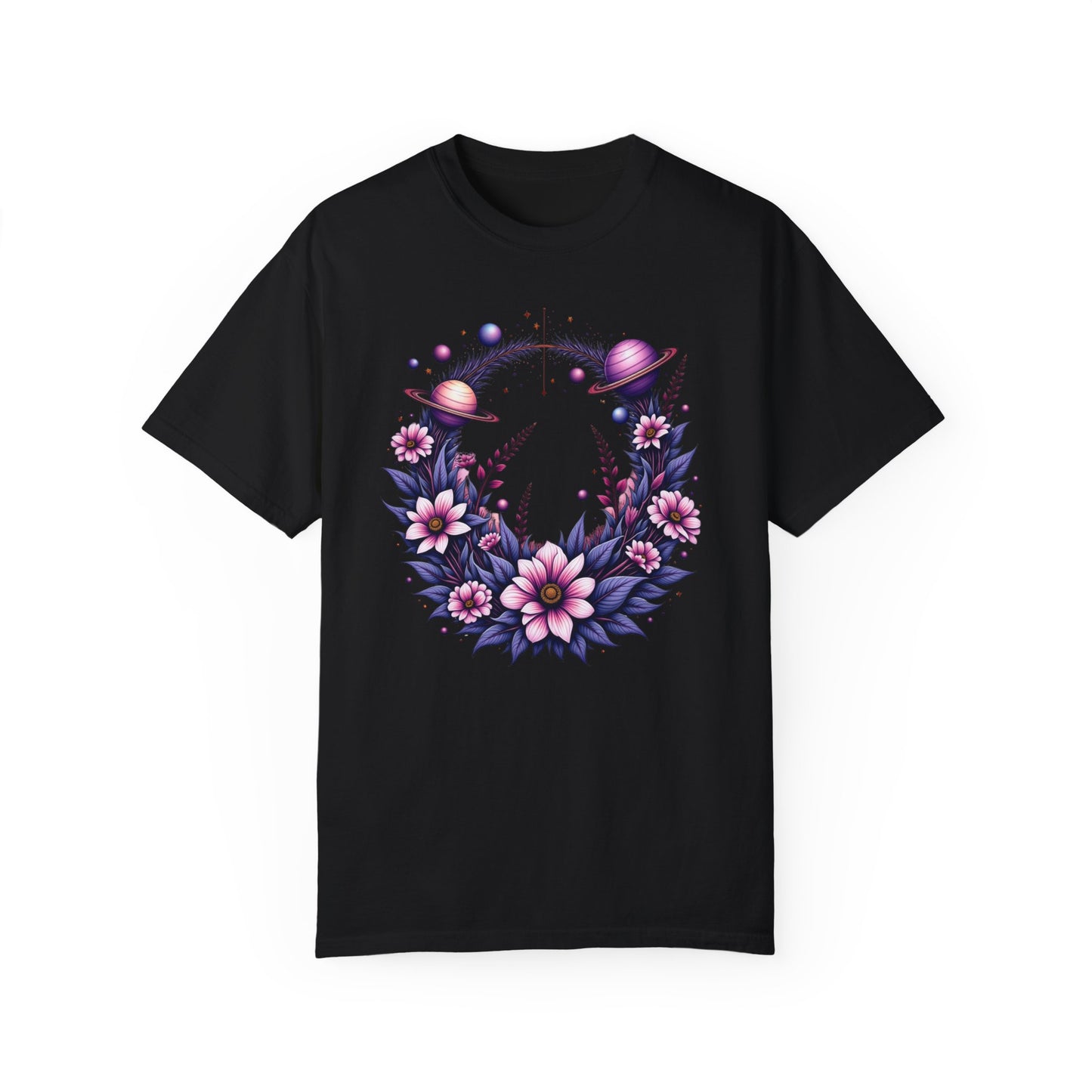 Floral Galaxy Unisex T-Shirt - Cosmic Art Design