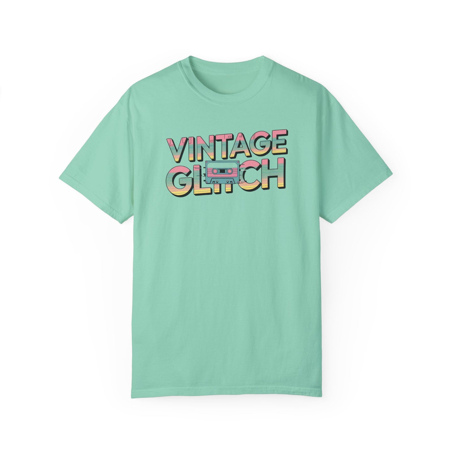 Vintage Glitch Unisex Garment-Dyed T-Shirt | Retro Music Vibe | Perfect for Music Lovers