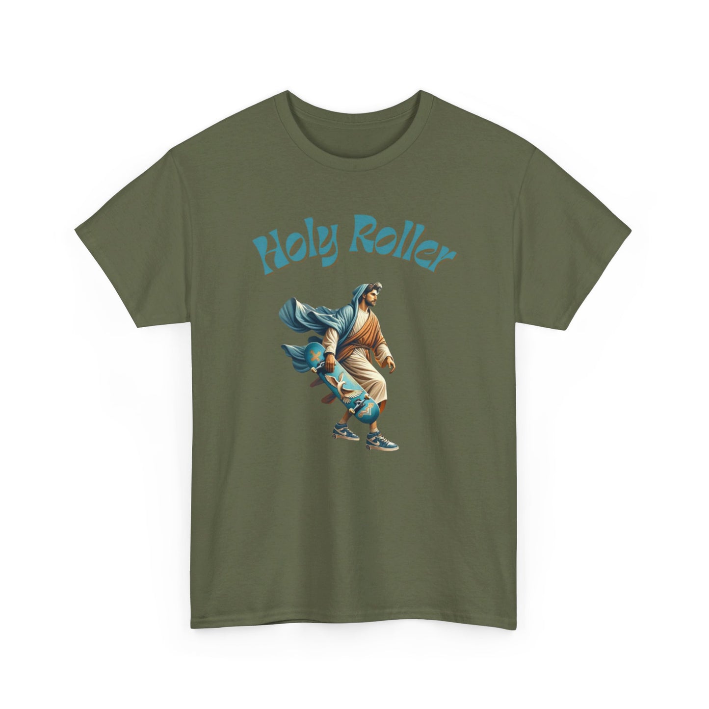 Holy Roller Skateboarding Jesus T-Shirt - Divine Streetwear, Faith-Inspired Skate Tee