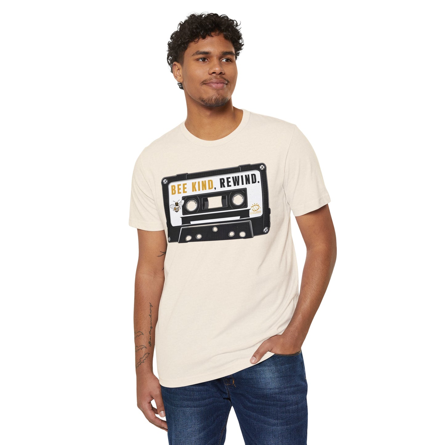 Bee Kind, Rewind: Retro Eco-Friendly Organic Cotton Tee