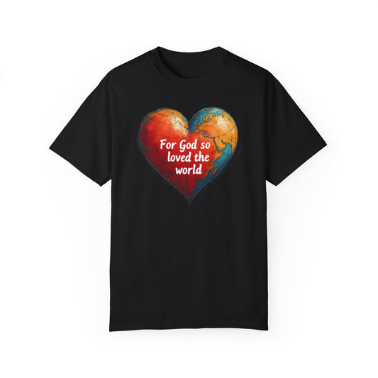 Christian Gift 'For God So Loved the World' Vintage Christian Shirt, Bible Clothing for Her & Him