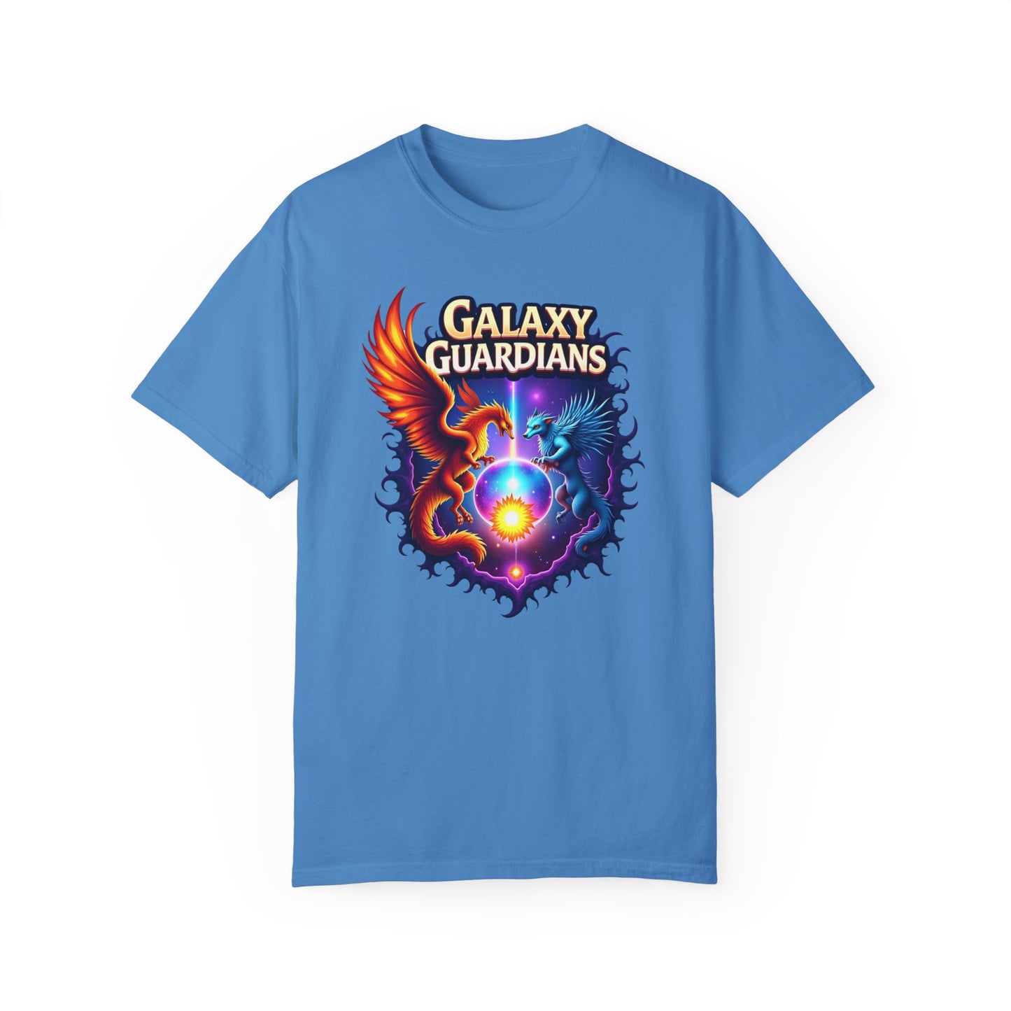 Galaxy Guardians Unisex Garment-Dyed T-shirt - Vibrant Cosmic Design