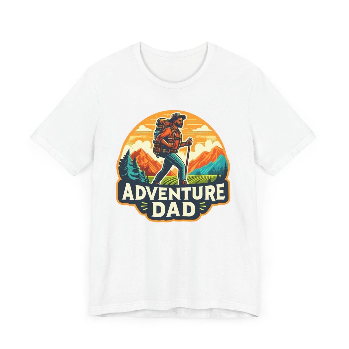 Adventure Dad t-shirt featuring a hiker graphic, perfect for dads who love outdoor adventures.