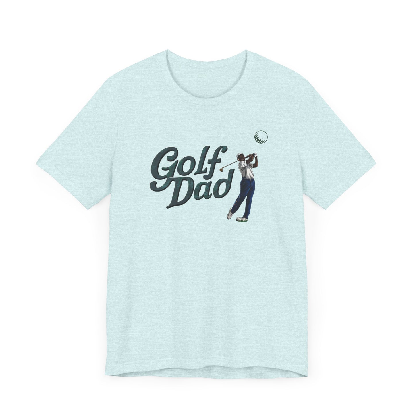 Golf Dad t-shirt featuring a golfer and the text 'Golf Dad', perfect for dads who love golf.