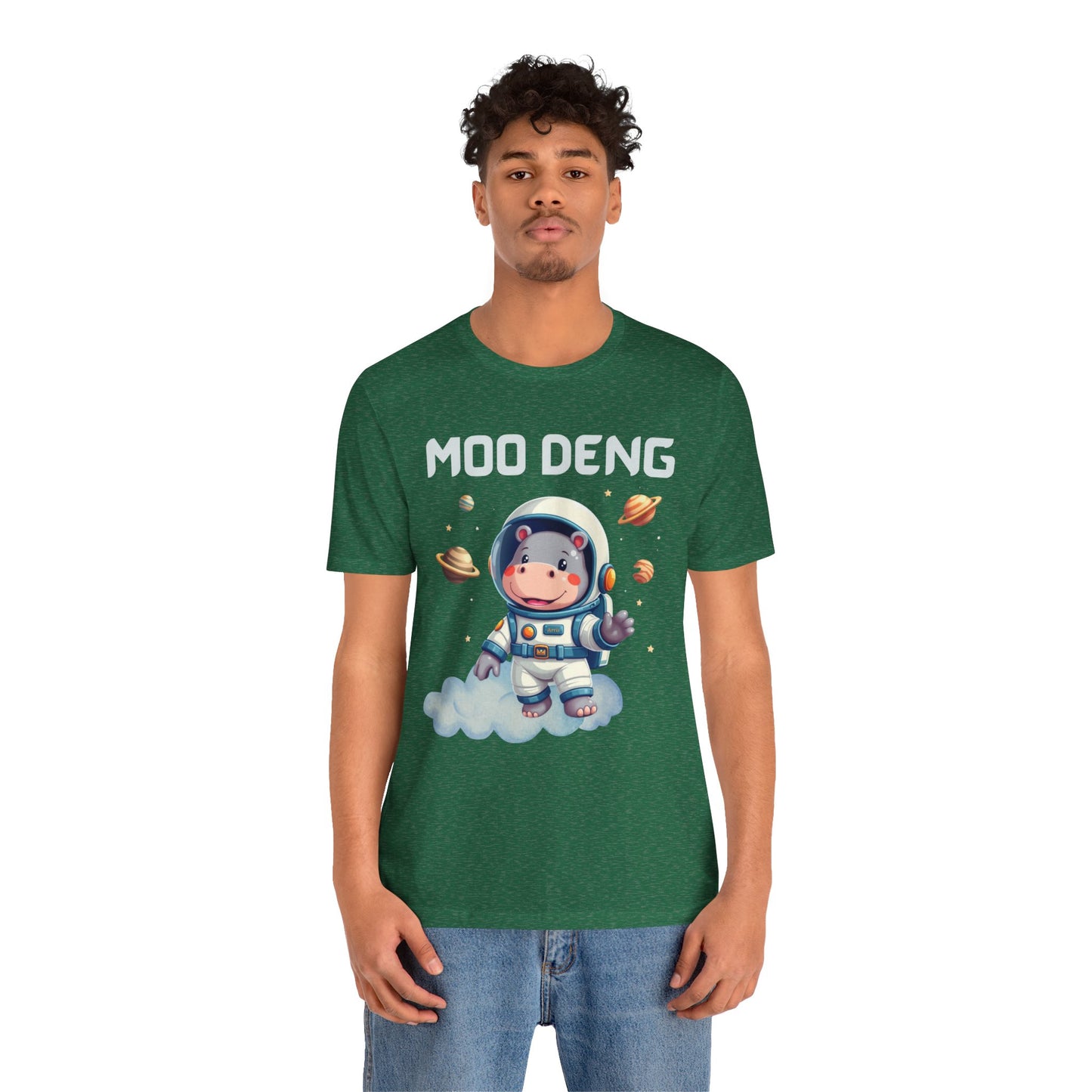 Hippo Moo Deng Astronaut T-Shirt, Funny Gift for Her Cute Animal Lover