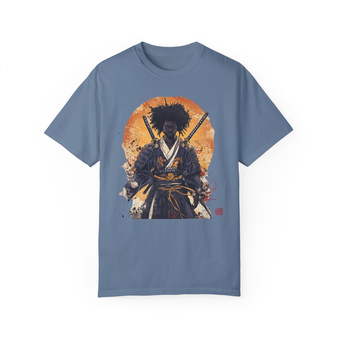 Samurai Sunset Unisex Garment-Dyed T-Shirt - Epic Warrior Design