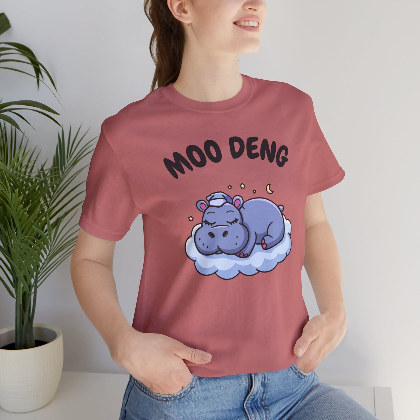 Funny Hippo Moo-Deng T-shirt, Quirky Animal Lover Gift for Her