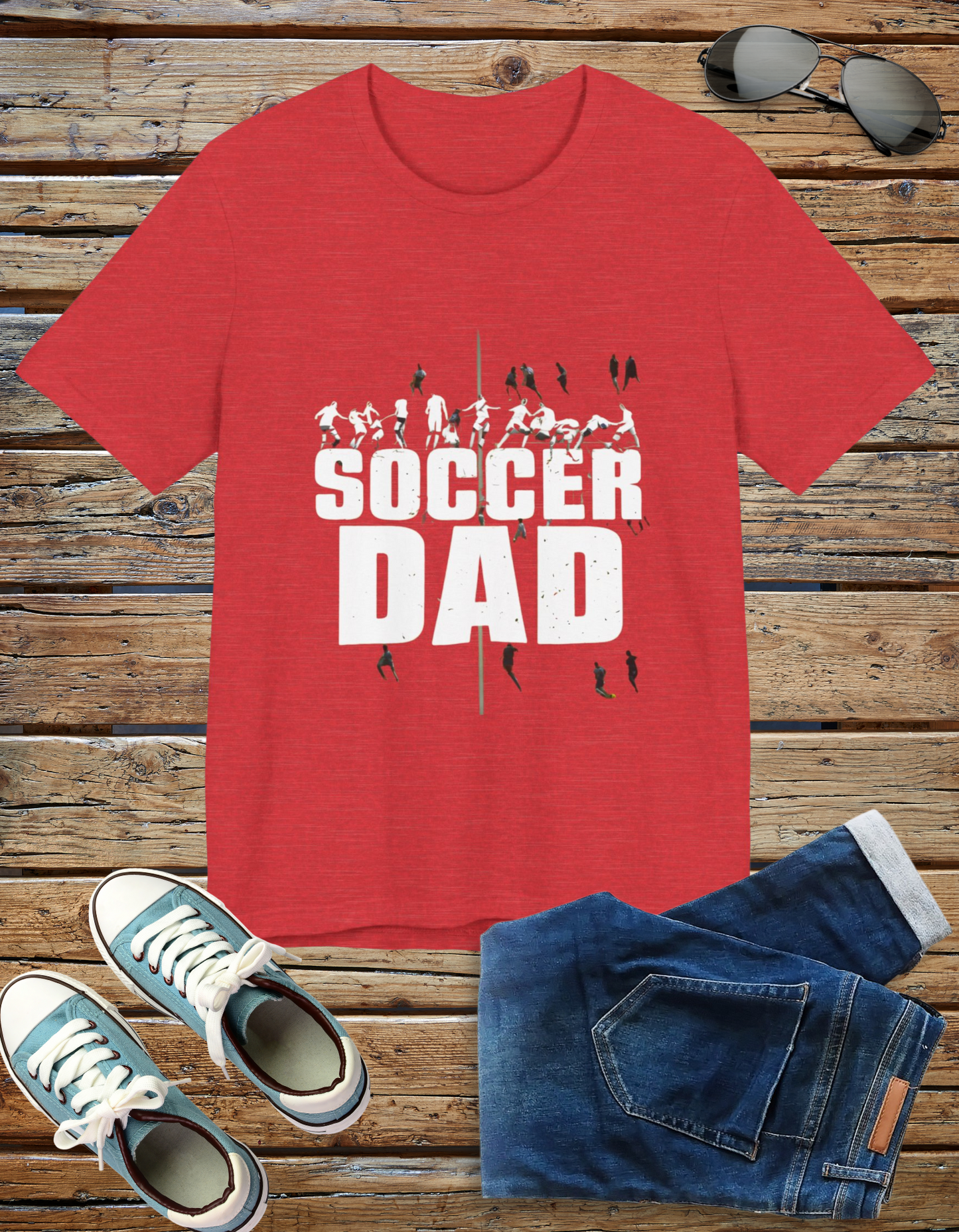 Soccer Dad t-shirt featuring a vibrant design with a soccer theme, perfect for dads who love soccer.