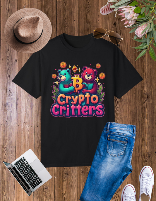 Crypto Critters Unisex Garment-Dyed T-Shirt - Fun & Playful Design