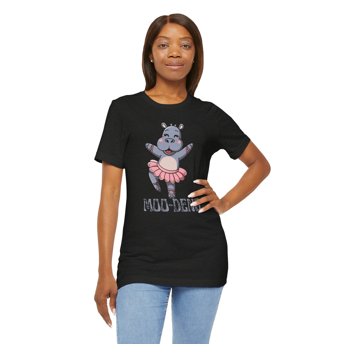 Funny Ballerina Hippo Moo Deng T-Shirt | Quirky Animal Gift for Her