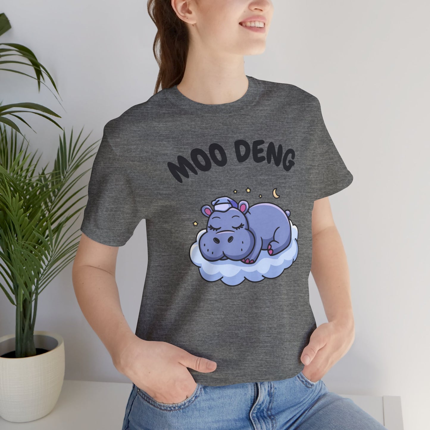 Funny Hippo Moo-Deng T-shirt, Quirky Animal Lover Gift for Her