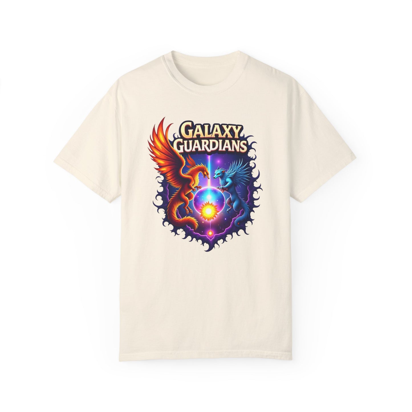 Galaxy Guardians Unisex Garment-Dyed T-shirt - Vibrant Cosmic Design