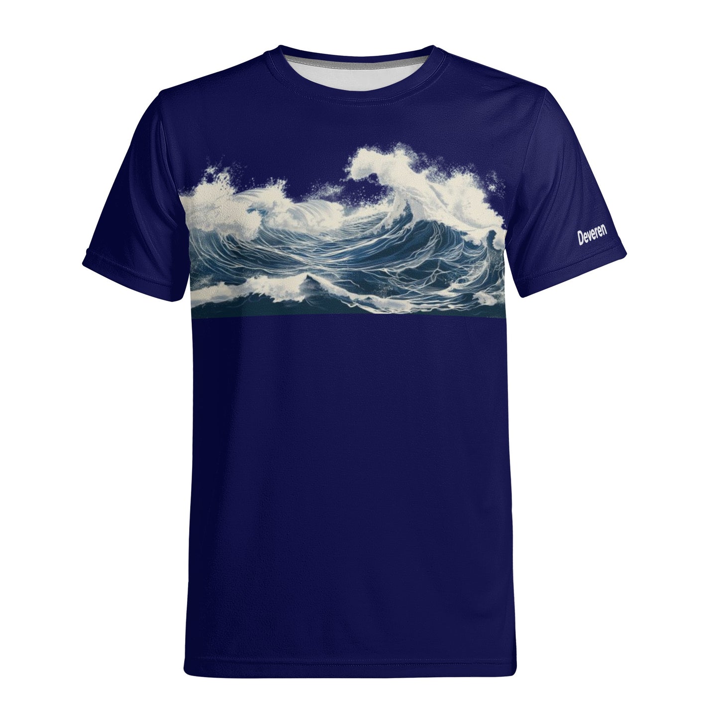 Custom Abstract Ocean Wave - Navy Surge Personalized Tee