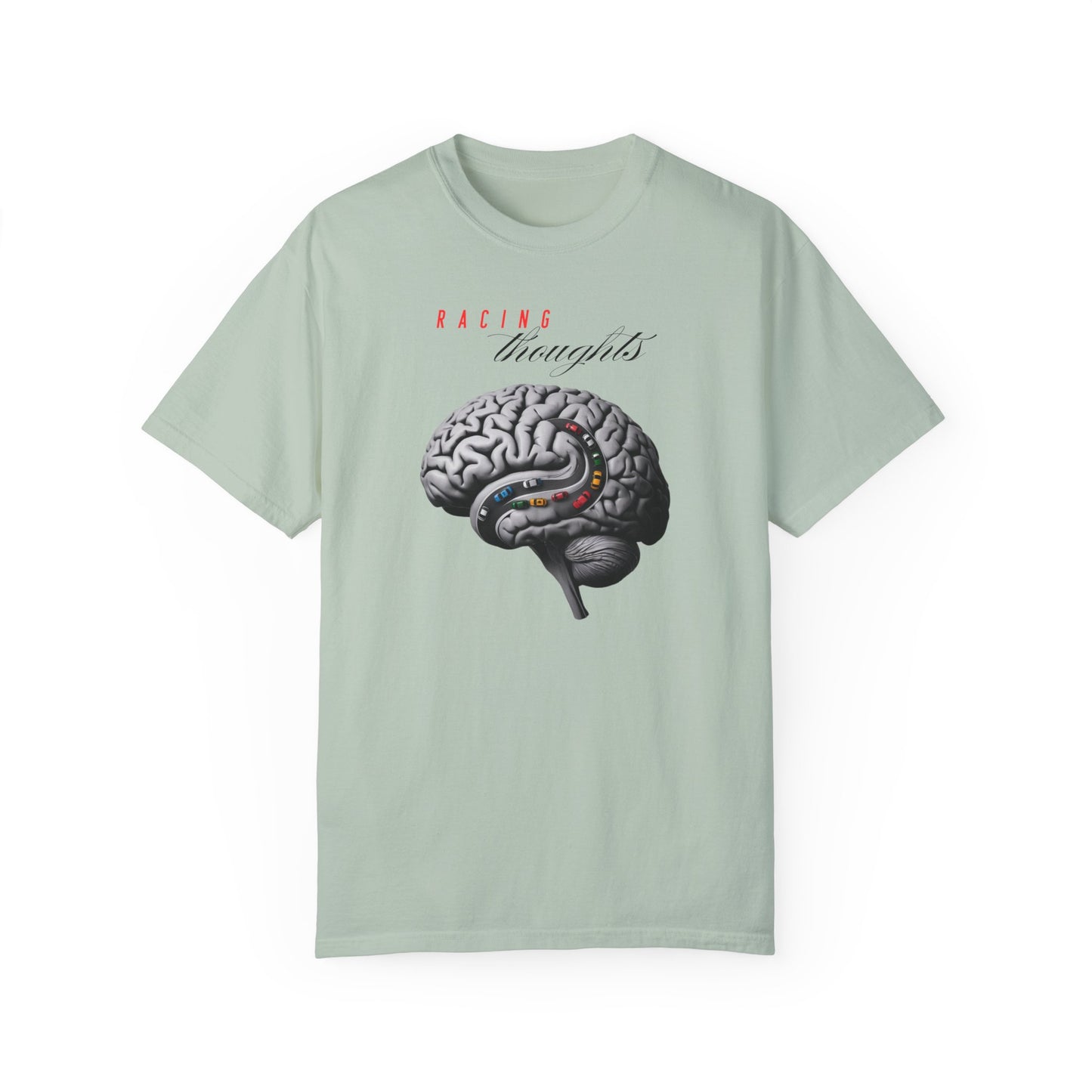 Racing Thoughts Unisex Garment-Dyed T-Shirt – Creative Expression for Thinkers