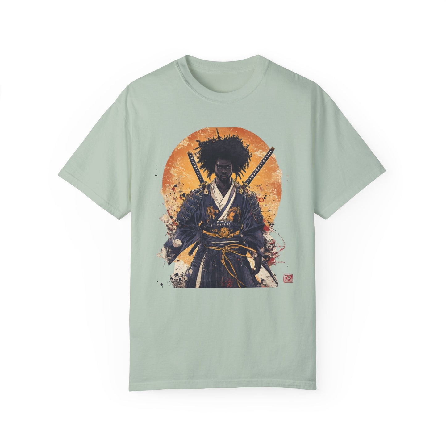 Samurai Sunset Unisex Garment-Dyed T-Shirt - Epic Warrior Design