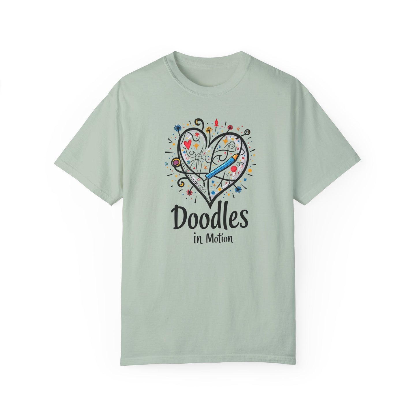 Doodles in Motion Unisex Garment-Dyed T-Shirt - Fun & Creative Style for Everyday Wear