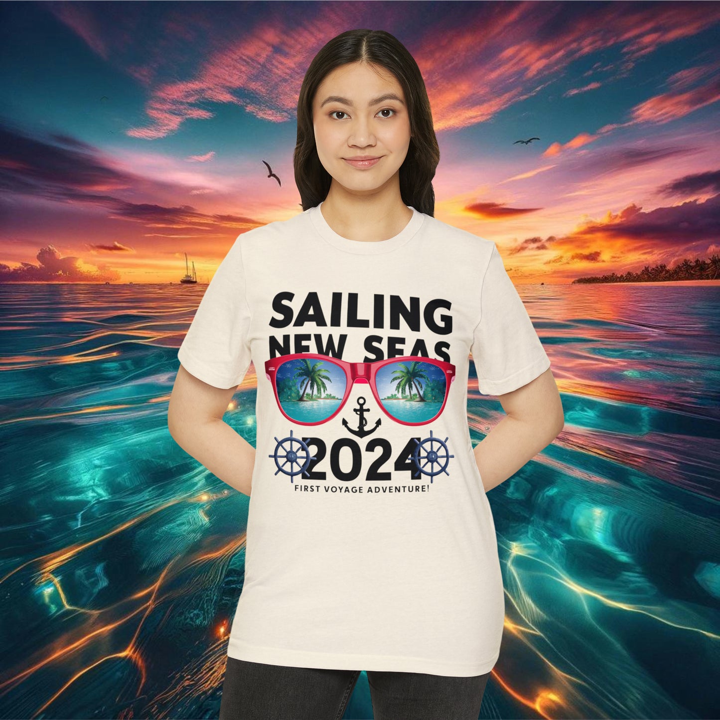 Ocean Adventure EcoTee - Chart Your Course with Our Sailing Sunset Shirt