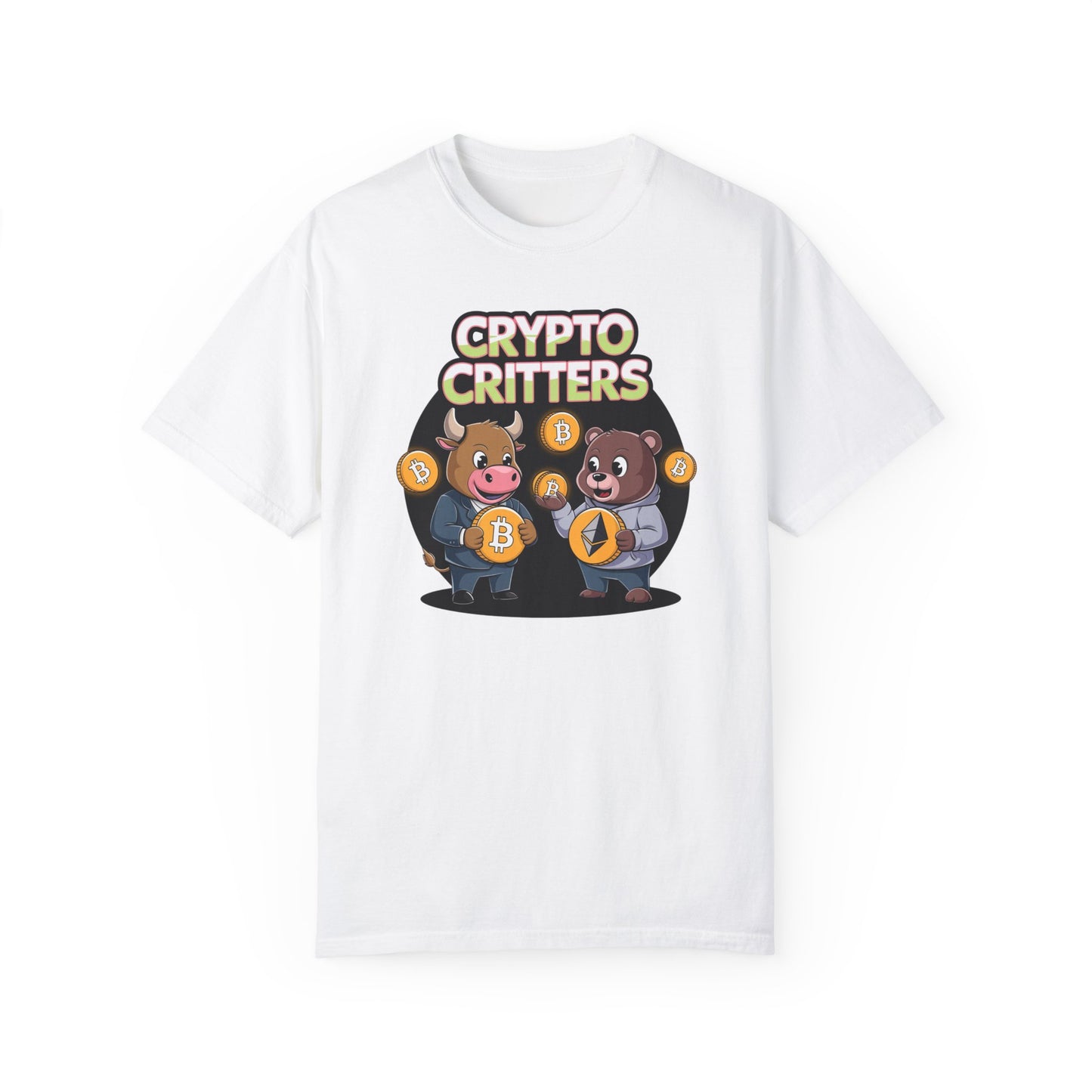 Crypto Critters Unisex Garment-Dyed T-Shirt - Fun Crypto Design for Crypto Enthusiasts