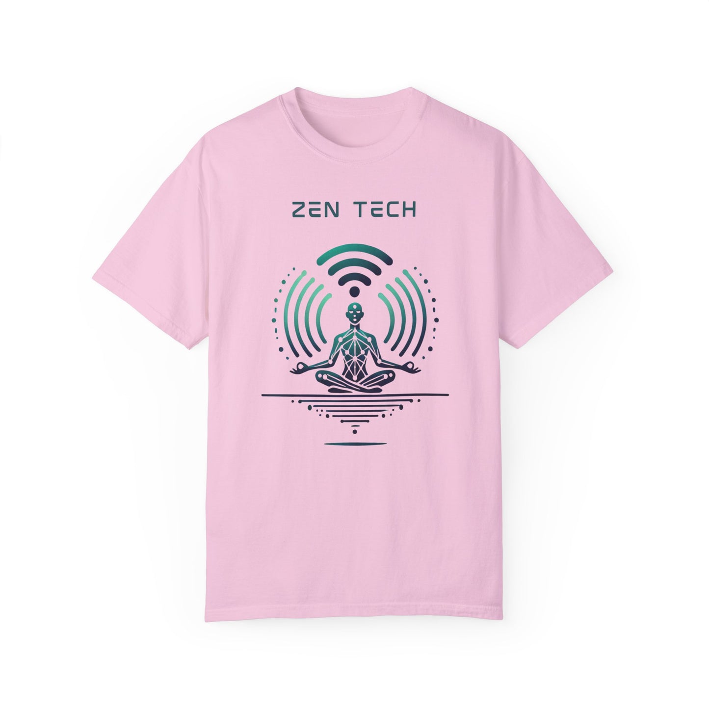 Zen Tech Unisex Garment-Dyed T-shirt - Mindfulness and Modern Design