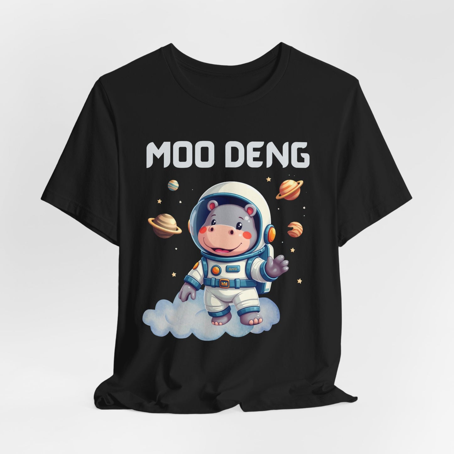 Hippo Moo Deng Astronaut T-Shirt, Funny Gift for Her Cute Animal Lover