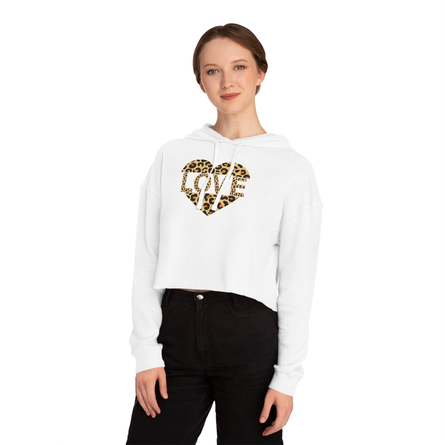 Leopard Print Love & Gear Women's Cropped Hoodie