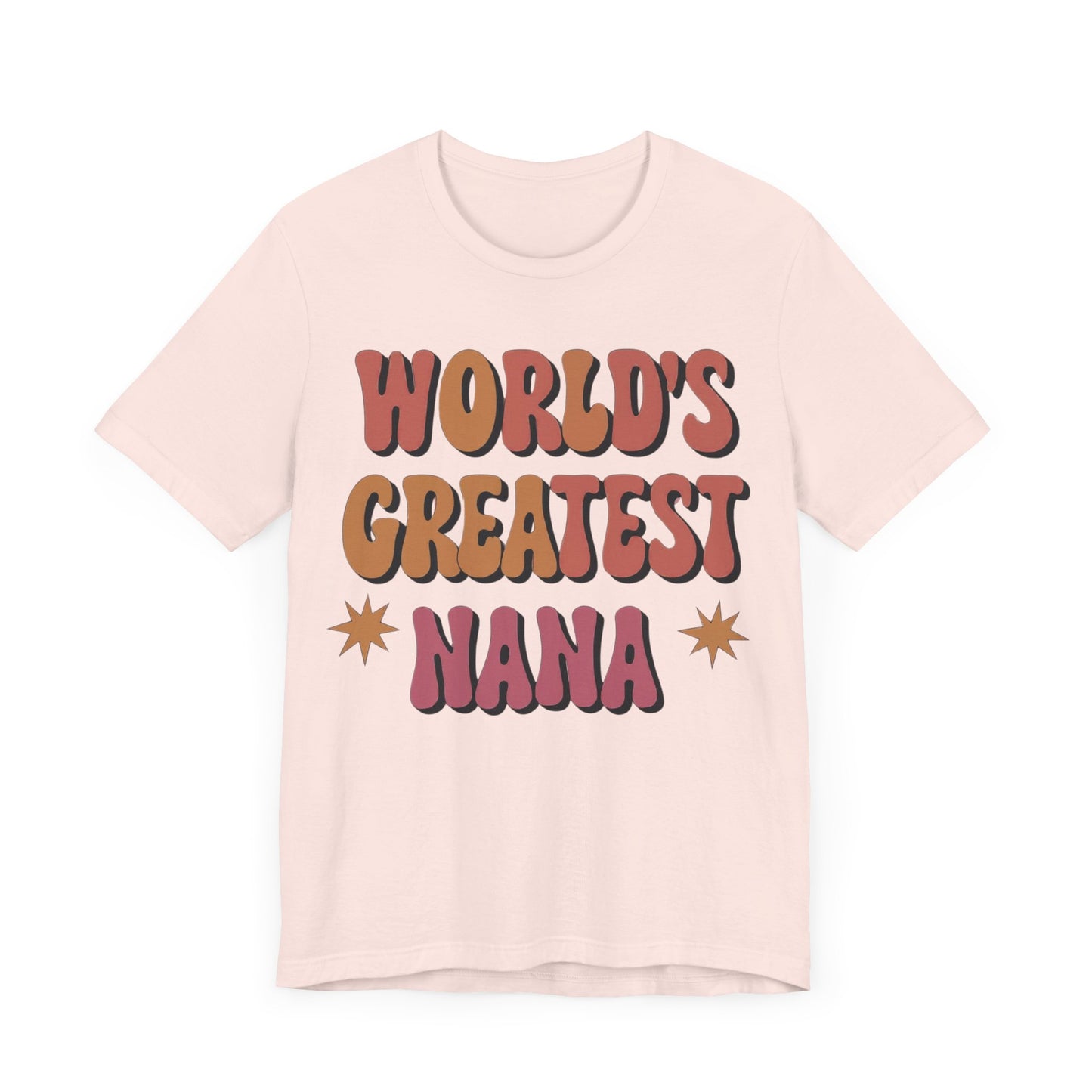 World's Greatest Nana t-shirt with colorful retro fonts, perfect for showing love and appreciation to your Nana.