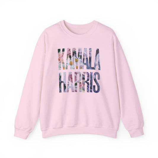 Kamala Harris 2024 Cottagecore Floral Sweatshirt, Patriotic Political Gift for Flower Lovers