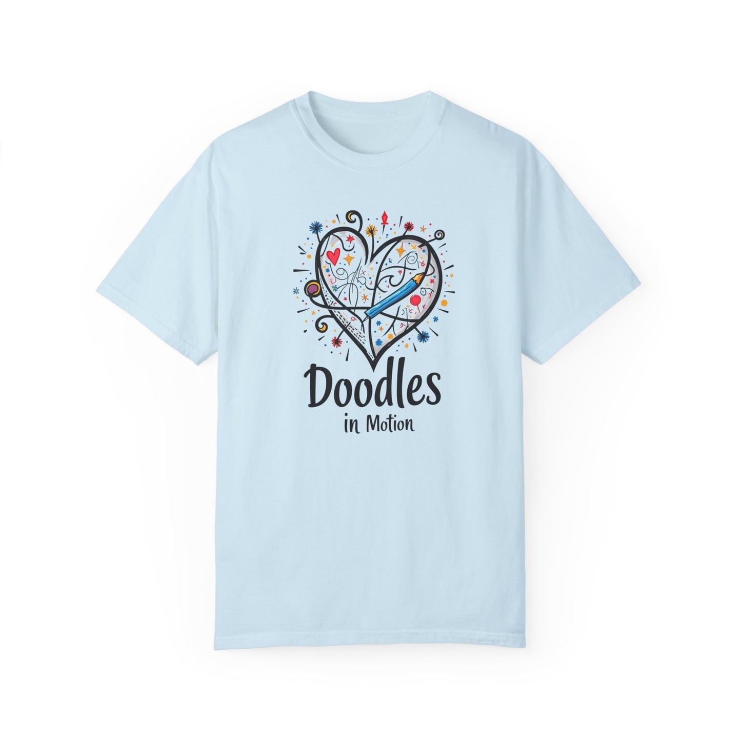 Doodles in Motion Unisex Garment-Dyed T-Shirt - Fun & Creative Style for Everyday Wear