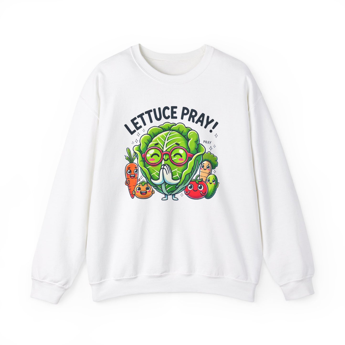 Lettuce Pray Unisex Crewneck Sweatshirt - Funny Vegetable Design