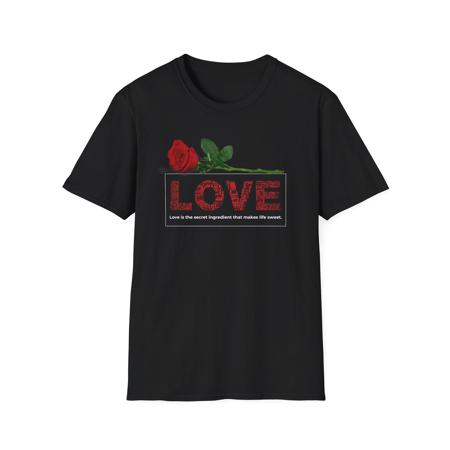 Unisex Softstyle T-Shirt, Love is the Secret Ingredient, Perfect for Valentines Day and Everyday Wear