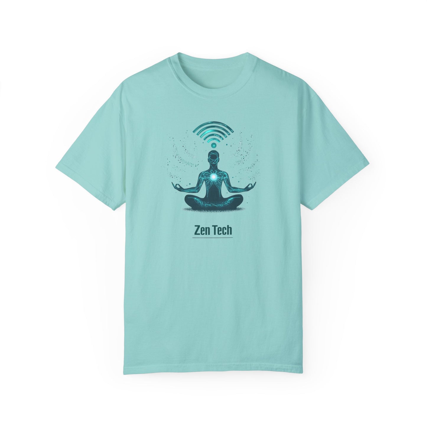 Zen Tech Unisex Garment-Dyed T-Shirt - Mindfulness & Tech Inspired Tee