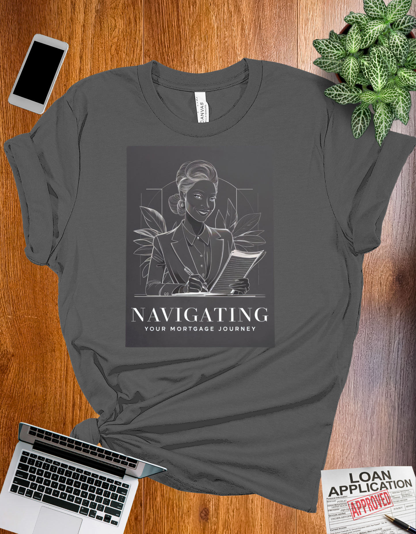 Navigating Your Mortgage Journey t-shirt, perfect for mortgage loan officers and real estate professionals.