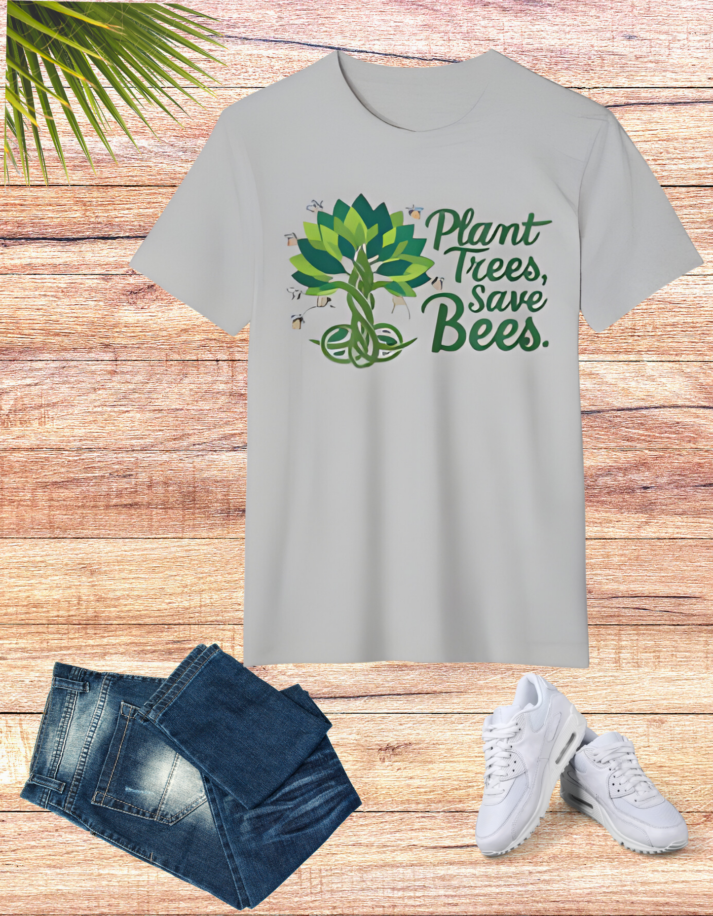 Plant Trees, Save Bees: Eco-Friendly 100% Organic Cotton Tee