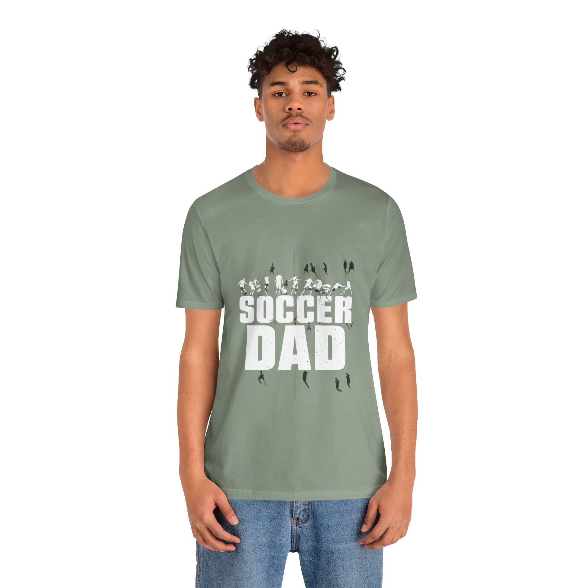 Soccer Dad t-shirt featuring a vibrant design with a soccer theme, perfect for dads who love soccer.